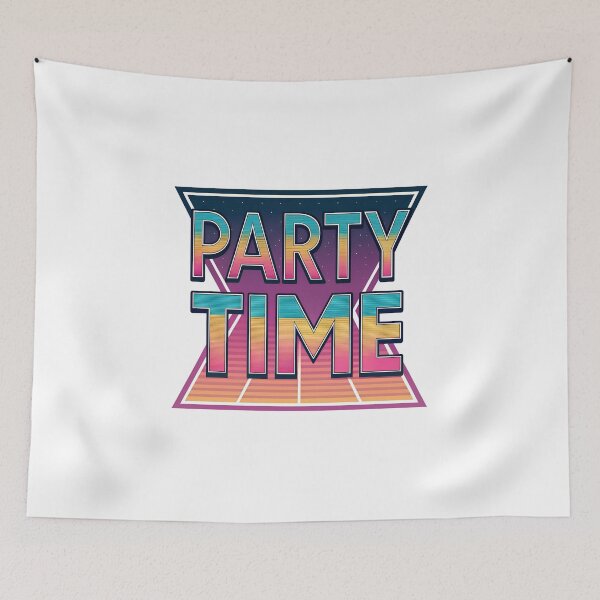 Item preview, Retro 80s-Style "Party Time" Typography with Vibrant Gradients designed and sold by Pattamo1.