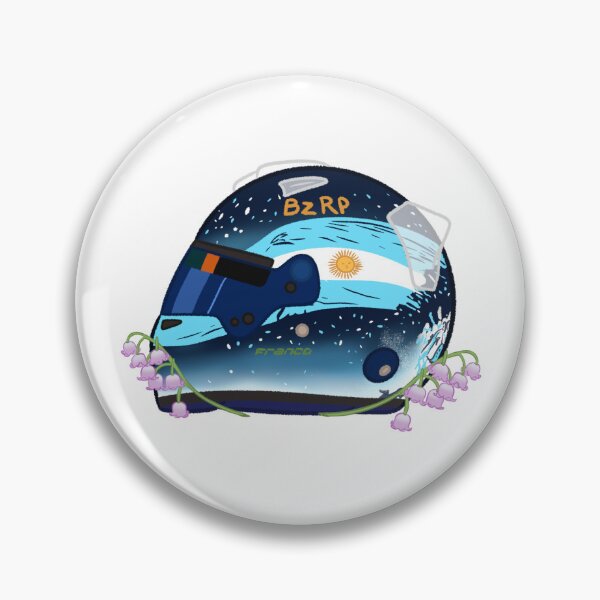 Item preview, Franco Colapinto 2024 Qatar Helmet With Flowers designed and sold by OriDraws.