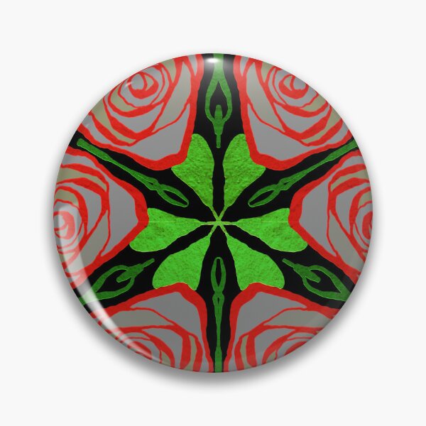 Item preview, Rose Floral Repeat Pattern. Green and red design. designed and sold by Shoot-The-Moon.