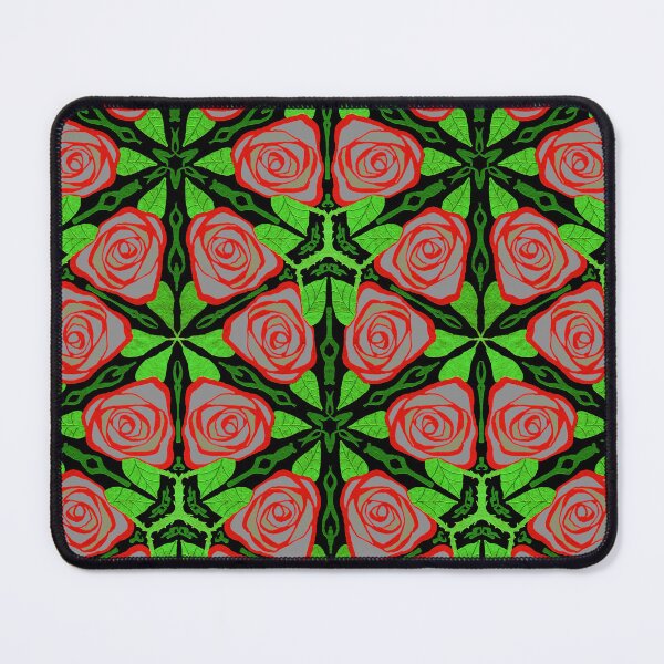 Item preview, Rose Floral Repeat Pattern. Green and red design. designed and sold by Shoot-The-Moon.