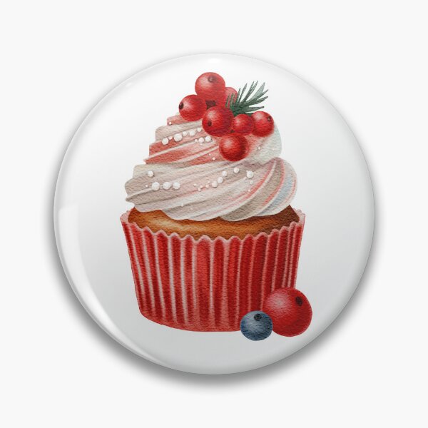 Item preview, Watercolor Christmas Dessert with Red Berries designed and sold by AllaMashycheva.
