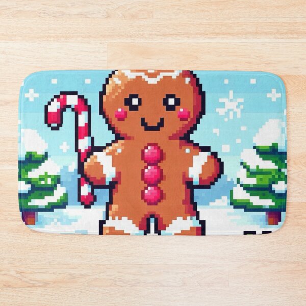 Item preview, Funny and cute pixelated Christmas gingerbread man, Holiday theme, festive cookie designed and sold by Sugar Wisdom .