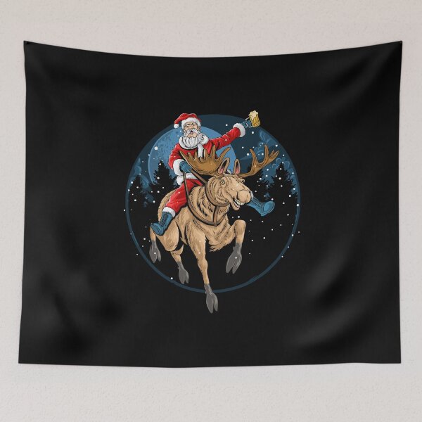 Item preview, Santa Riding a Funny Elk designed and sold by Jackson-Will.