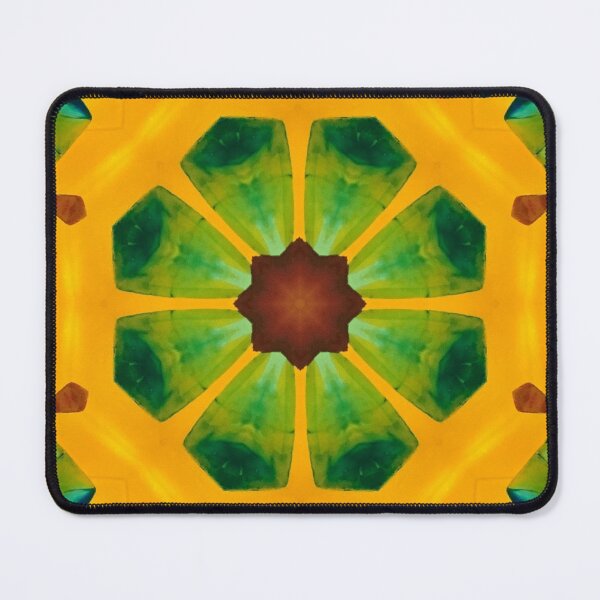 Item preview, Radiant Gem Mandala - with hues of emerald green and golden amber designed and sold by Zilpa’s Prints.