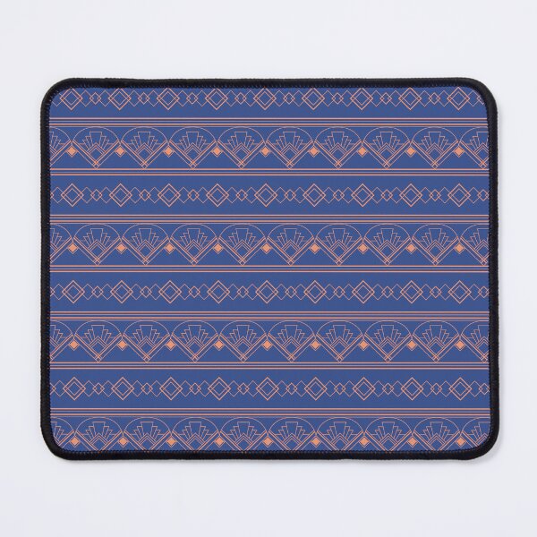 Item preview, Art Deco Pattern 08 - Orange on Prussian Blue designed and sold by elektronen.