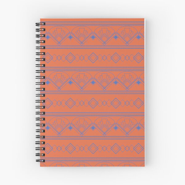 Item preview, Art Deco Pattern 08 - Prussian Blue on Orange designed and sold by elektronen.
