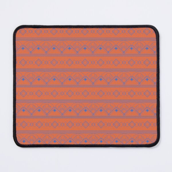 Item preview, Art Deco Pattern 08 - Prussian Blue on Orange designed and sold by elektronen.