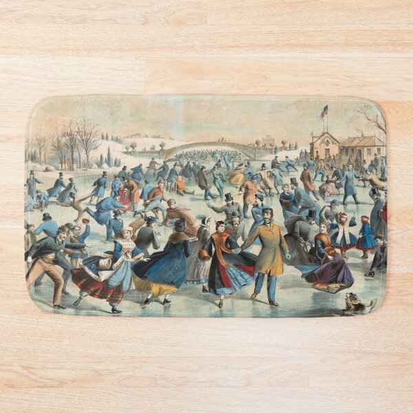 Item preview, Central Park Skating Pond, Winter Romanticism Decor, Currier and Ives Retro Art Poster designed and sold by Artistic Gift Print.