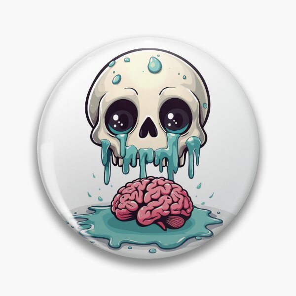 Item preview, Cute Kawaii Crying Skull with brain designed and sold by naatala.