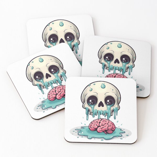 Item preview, Cute Kawaii Crying Skull with brain designed and sold by naatala.