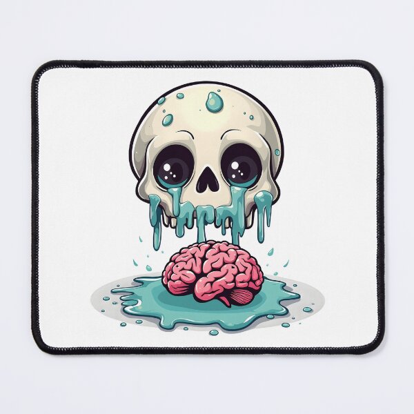 Item preview, Cute Kawaii Crying Skull with brain designed and sold by naatala.