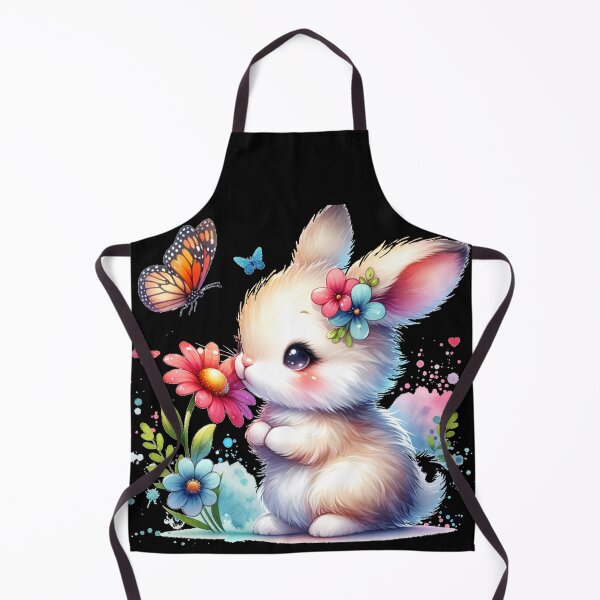 Item preview, Fluffy Baby Bunny with Butterflies and Flowers designed and sold by FrequencyV.