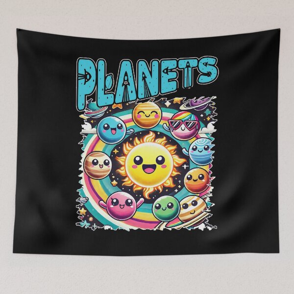 Item preview, PLANETS cute happy planets in the cartoon solar system space lovers and enthusiasts design designed and sold by Jt41.