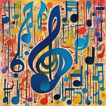 Artwork thumbnail, Creative Music Notes Pattern Artwork by S-R-TDesign