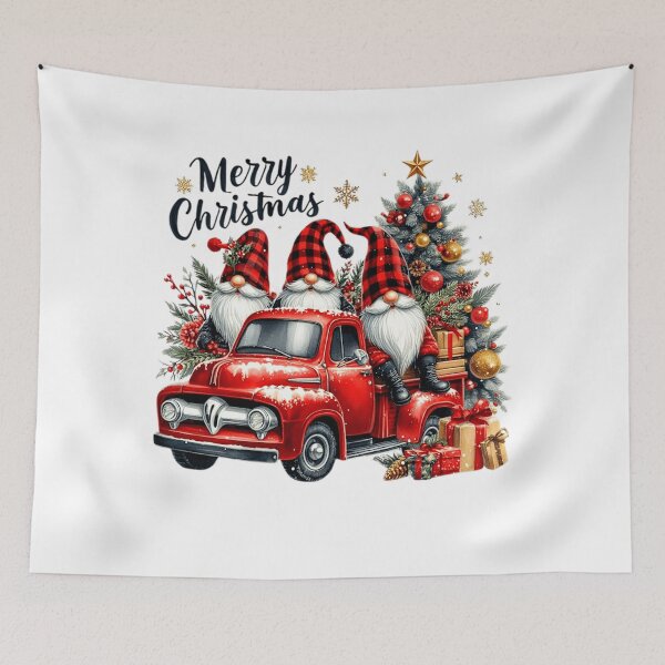 Item preview, Merry Christmas Cute Gnomes Lover Red Truck Christmas Tree designed and sold by LeggetTinch.