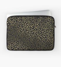 Gold Berry Branches auf Schwarzem Laptoptasche