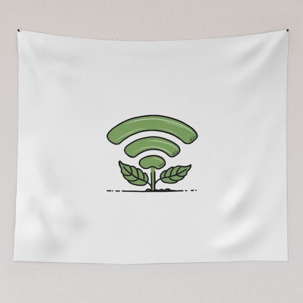 Item preview, Plant With WiFi Signal Leaves Gift For Nature And Tech Lovers designed and sold by CosmicFreedom9.