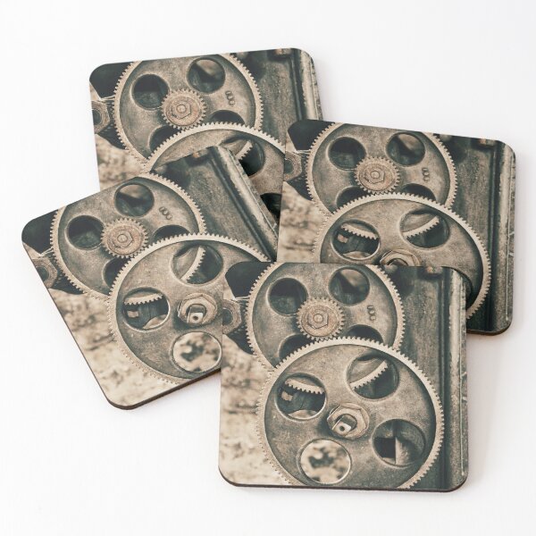 Item preview, Vintage Train Factory Gears - Industrial Patina Wall Art Print designed and sold by FraireDesign.
