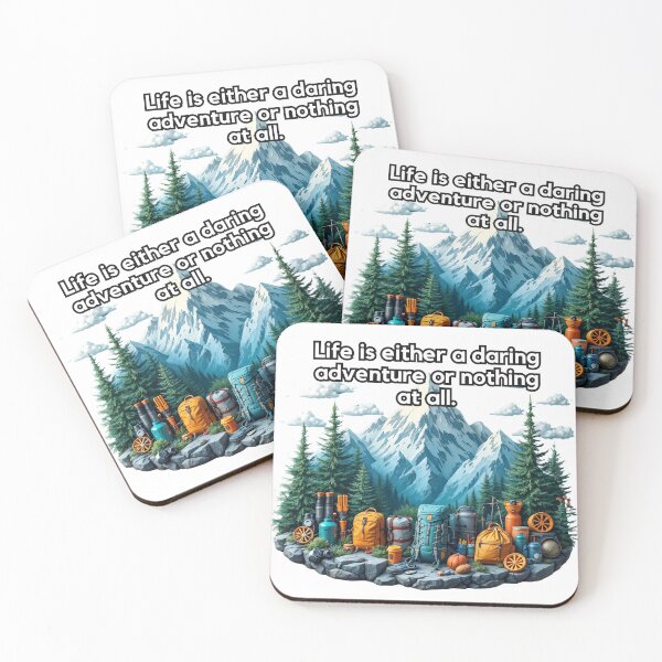 Item preview, A lively 3D background featuring hiking gear, backpacks, and climbing equipment against a rugged mountain landscape, perfect for adventure promotions. designed and sold by AlwaysHome.