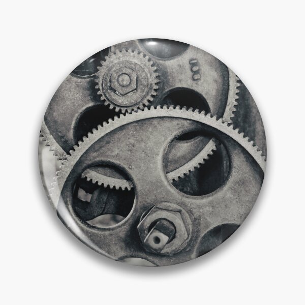 Item preview, Train Factory Gears - Black and White Industrial Wall Art Print designed and sold by FraireDesign.