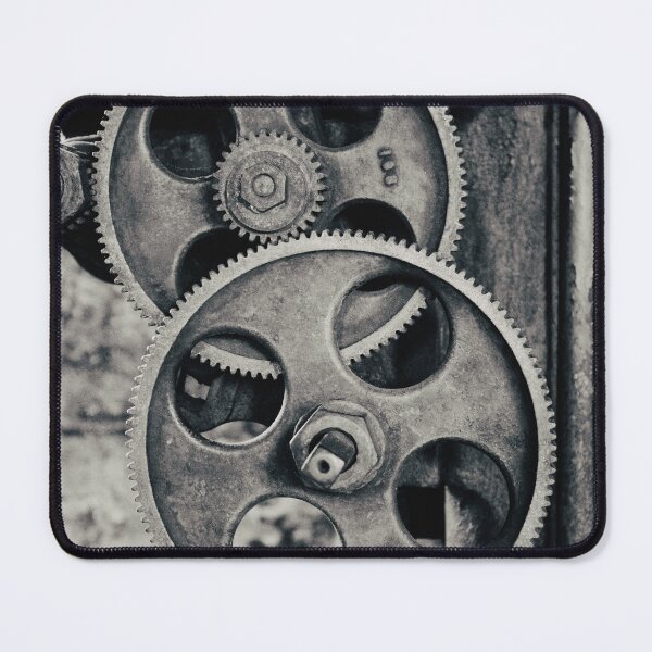 Item preview, Train Factory Gears - Black and White Industrial Wall Art Print designed and sold by FraireDesign.