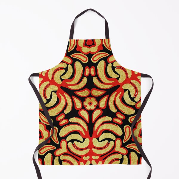 Item preview, Hand drawn repeat pattern. Gold red organic design. designed and sold by Shoot-The-Moon.