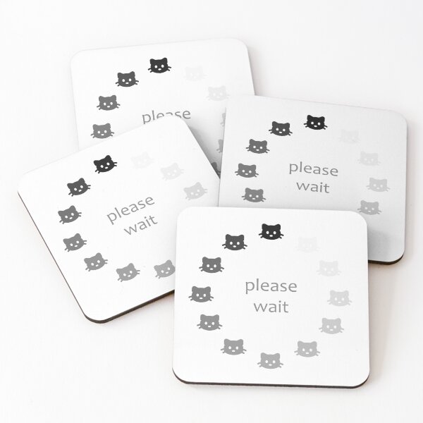 Item preview, Please Wait - Computer Browser Loading Symbol Cats  (Light Background) designed and sold by cyberbcat.