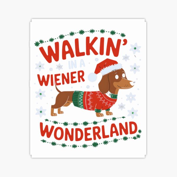 Item preview, Walking In A Weenie Wonderland Funny Dog Charm designed and sold by luannsemmsobre.