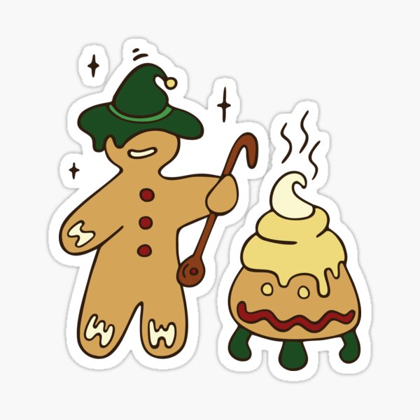 Bonhomme en pain d'épice sorcière Sticker