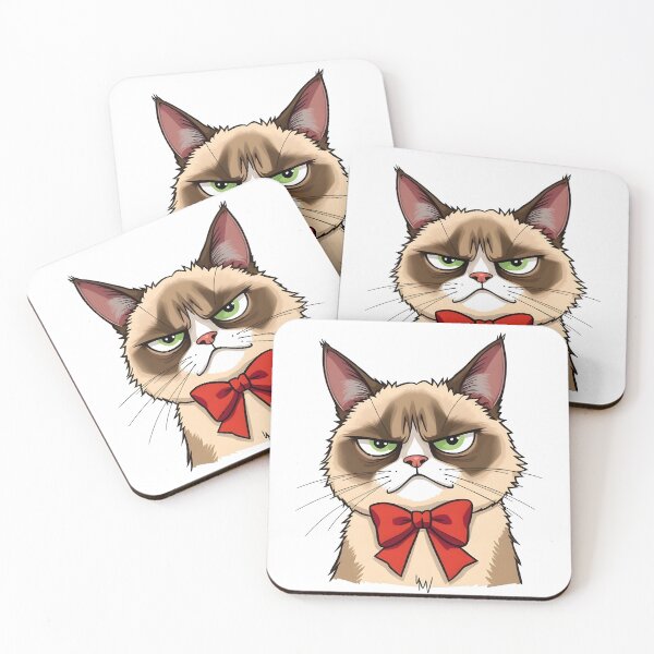 Item preview, Christmas Cartoon grumpy cat with bow designed and sold by naatala.