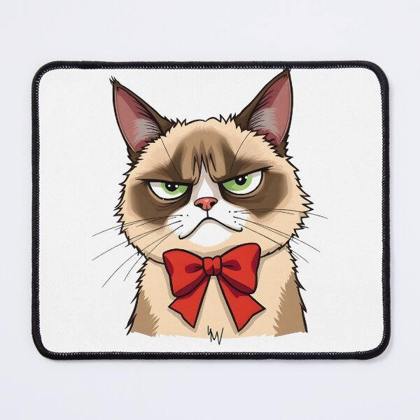 Item preview, Christmas Cartoon grumpy cat with bow designed and sold by naatala.