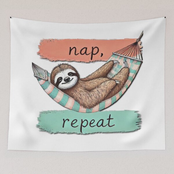 Item preview, Nap, Relax, Repeat – Sloth Hammock Design designed and sold by HopeLoom.