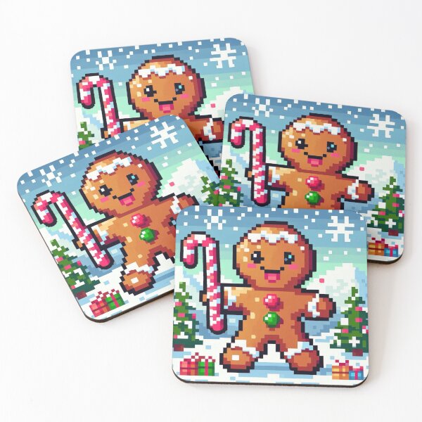 Item preview, Funny and cute pixelated Christmas gingerbread man, Holiday theme, festive cookie designed and sold by Sugar Wisdom .