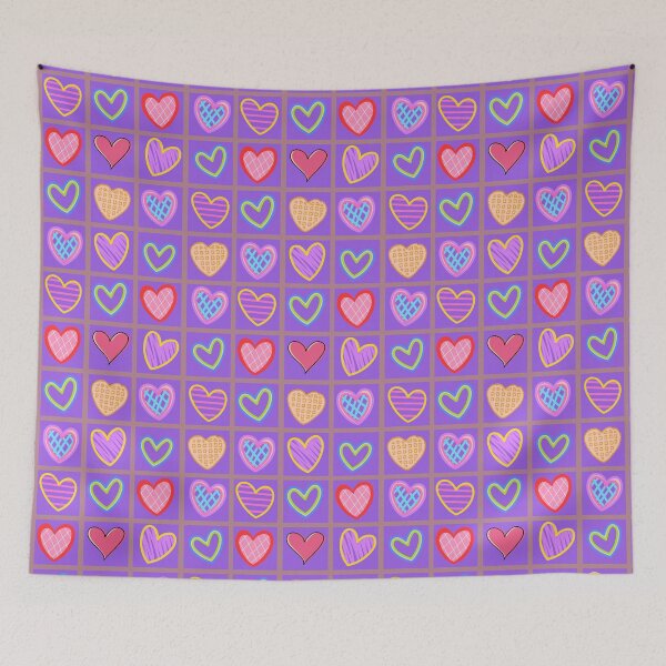 Item preview, Heartfelt Hope: A harmonious pattern featuring 12 unique hearts, each with its own style and character, arranged in a pleasing composition.. designed and sold by Camel & Quirk.