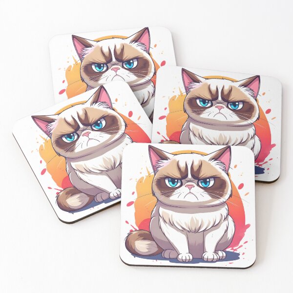 Item preview, Cartoon colorfull grumpy cat designed and sold by naatala.