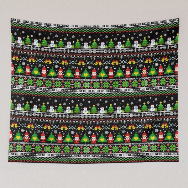 Item preview, Christmas pixel art design for fabric and for all businesses. designed and sold by Alynek-Design.
