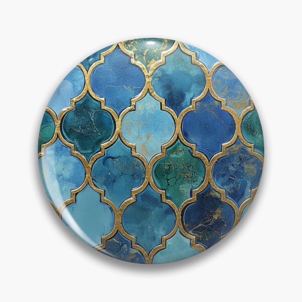 Item preview, Blue Jade Maroccan Mosaic Gilt Pattern designed and sold by GrinGalore.
