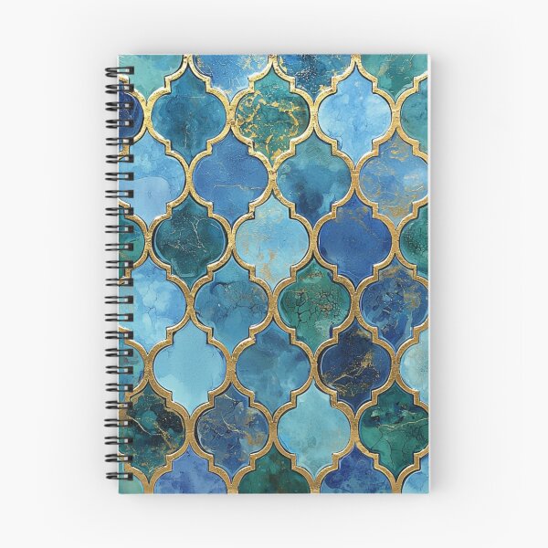 Item preview, Blue Jade Maroccan Mosaic Gilt Pattern designed and sold by GrinGalore.