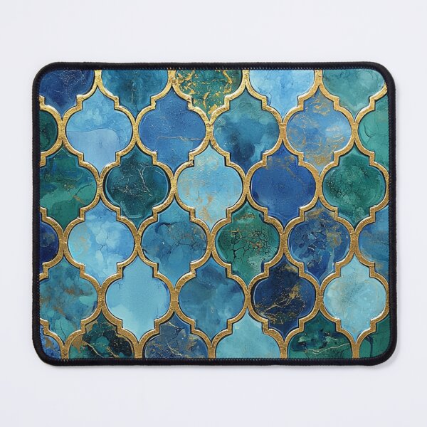 Item preview, Blue Jade Maroccan Mosaic Gilt Pattern designed and sold by GrinGalore.