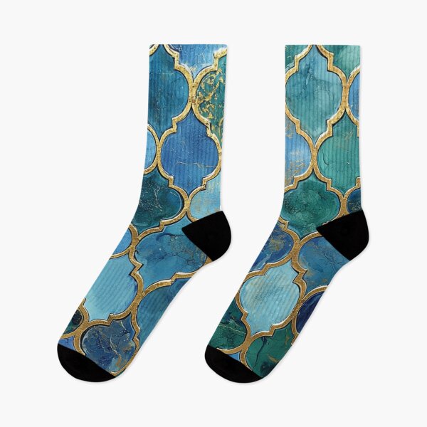 Item preview, Blue Jade Maroccan Mosaic Gilt Pattern designed and sold by GrinGalore.