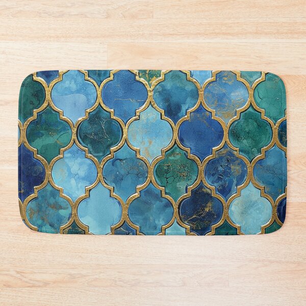 Item preview, Blue Jade Maroccan Mosaic Gilt Pattern designed and sold by GrinGalore.