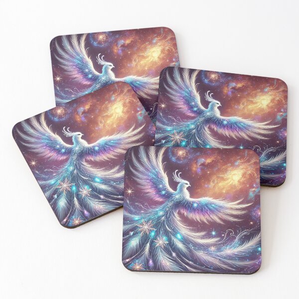 Item preview, Cosmic Phoenix with Radiant Crystalline Feathers designed and sold by RealmBeastsAI.