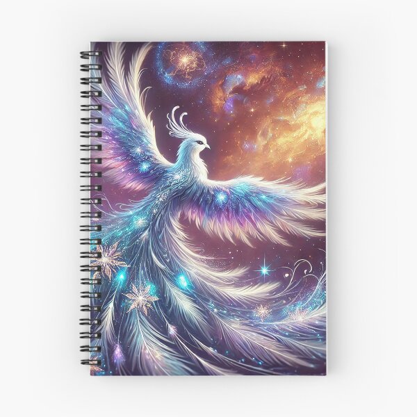 Item preview, Cosmic Phoenix with Radiant Crystalline Feathers designed and sold by RealmBeastsAI.