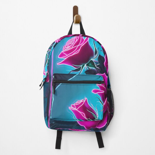 Item preview, Neon Roses in Futuristic Glow – Cyberpunk Art designed and sold by MystiqSlav.