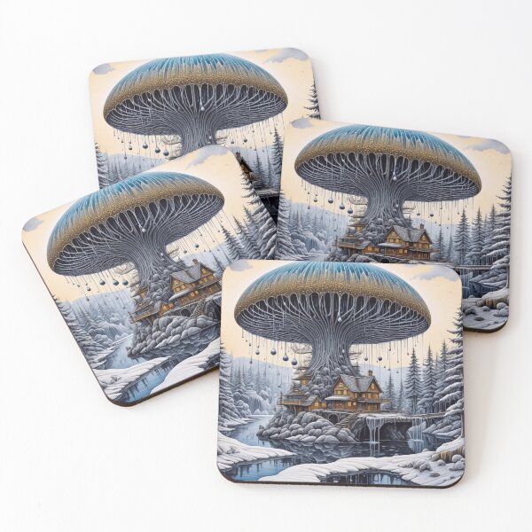 Item preview, Snowy Mushroom Village designed and sold by M-Y-A-R-T-.