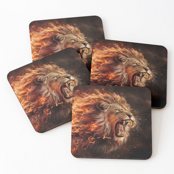 Item preview, Fierce Flaming Lion - Power and Wildness Design designed and sold by YourOnlyCorner.