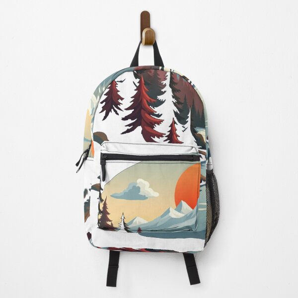 Item preview, Retro Travel Mountain Peak Forest River Adventure Camp Art Vintage Outdoor Design Nature 80s designed and sold by Kia Blaze.