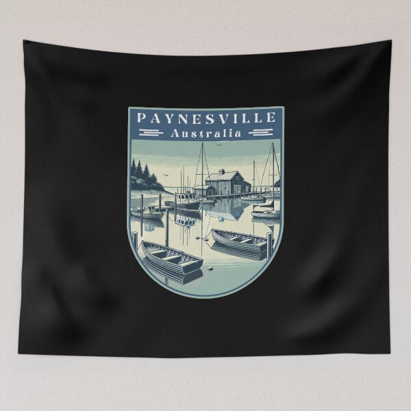 Item preview, Paynesville in Victoria Australia Retro Art Travel Landscape designed and sold by MaateoDesign.