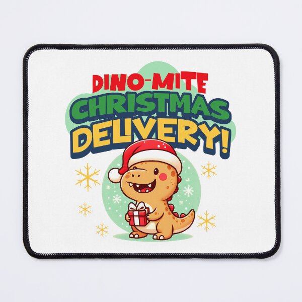 Item preview, DINO-MITE CHRISTMAS DELIVERY - CUTE KAWAII DINO SANTA WITH A GIFT designed and sold by justyna-s28.