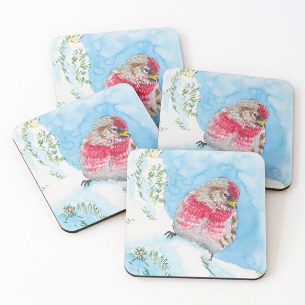 Item preview, Watercolor painting of a winter bird for christmas gifts designed and sold by iribo design.